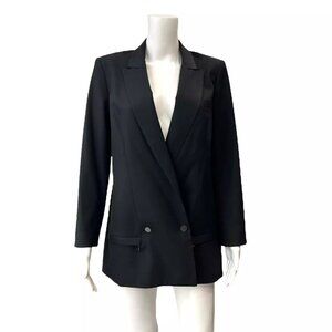 Robert Rodriguez Black Blazer SIngle Breasted Button Zip Back Jacket size 8